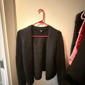 Dynamite Black Teddy Open-Front Jacket